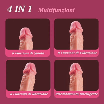 Stretch Lover Dildo 8 Telescopiche + Vibrazioni Riscaldamento e Girevole