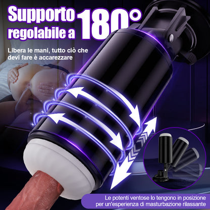 Lightspeed-7 tipi di estensione e 7 tipi di rotazione Supporto a ventosa Interno magnetico Masturbatore maschile 4 in 1