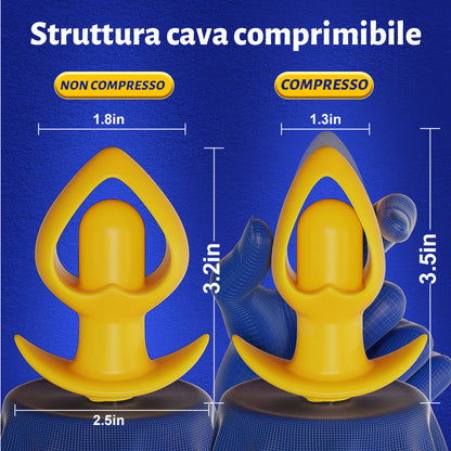 AcmeJoy Plug anale portatile in silicone con vibrazione, ricaricabile USB