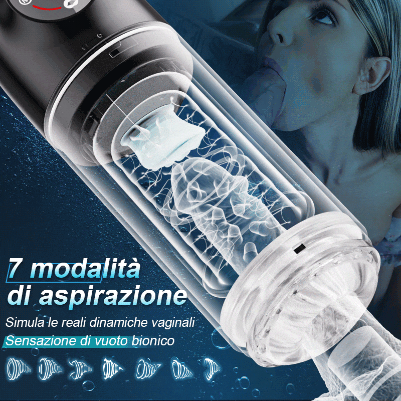 Poseidon-Masturbatore da bagno 3 in 1 7 succhi + 7 girelle Il re della masturbazione in acqua!