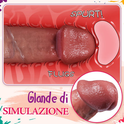Dildo realistico in silicone da 9,8 pollici, gioco a mani libere, stimolatore anale realistico del punto G
