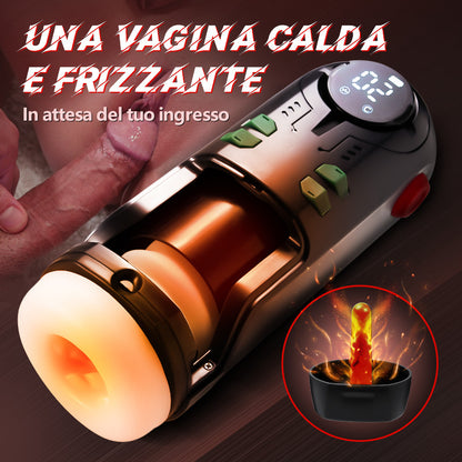 ROBOT n. 1  Riscaldamento 9 Coppa del masturbatore vibrante e spinta