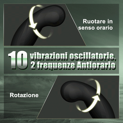 Warrior - Massaggiatore per la prostata a forma di C con 10 vibrazioni oscillanti per uomini, coppie, gay