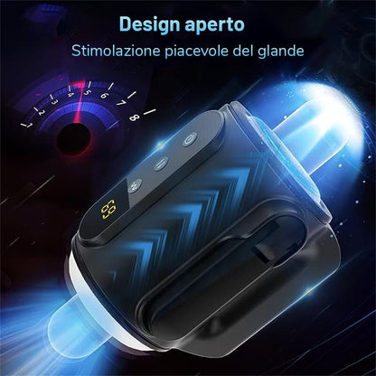 Masturbatore automatico per uomo con due maniglie e vibrazioni elastiche a 9 frequenze