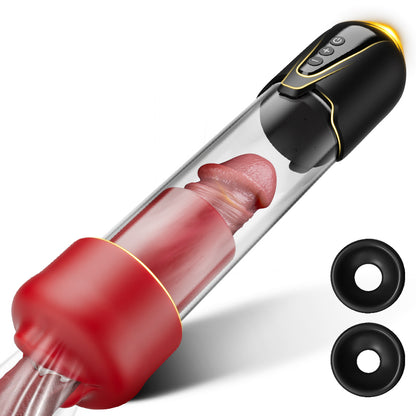 Red Fury Armour - Pompa per pene con tecnologia di aspirazione a 9 livelli, bocca rossa e tunnel testurizzato