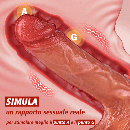 Pene realistico con eiaculazione simulata, funzione di vibrazione a 10 frequenze, con ventosa