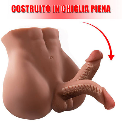 【Spedizione gratuita】BARTLETT Bambola realistica maschile marrone con dilatatore