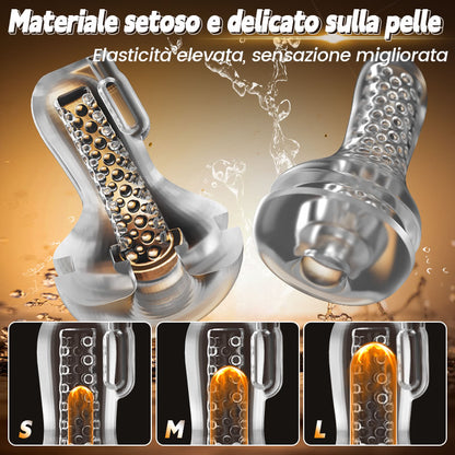 Gasvortex - Modalità di suzione e vibrazione a 7 frequenze, involucro torsionabile, masturbatore maschile