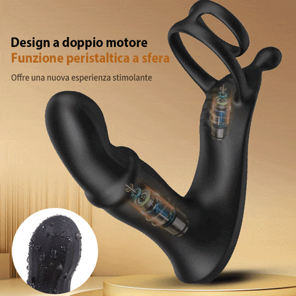 Cyclone - Massaggiatore prostatico con doppi anelli per un'esperienza di erezione migliorata