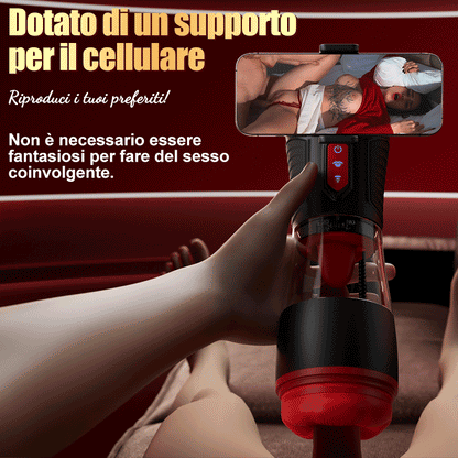 Kiss Mark-Masturbatore maschile con cuffie, 9 vibrazioni, 9 suzioni, 9 rotazioni