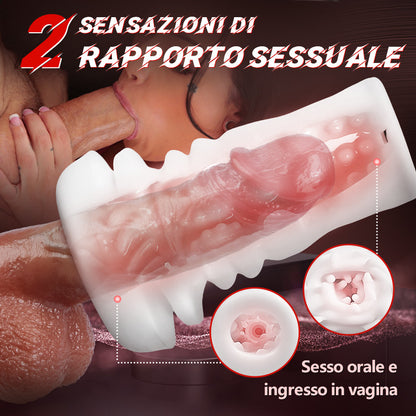 ROBOT n. 1  Riscaldamento 9 Coppa del masturbatore vibrante e spinta