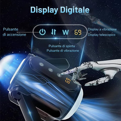 Masturbatore automatico per uomo con due maniglie e vibrazioni elastiche a 9 frequenze