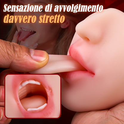 Giocattolo del sesso orale del clitoride con texture 3D Stroker 2 in 1 Pocket Pussy 0,8 kg