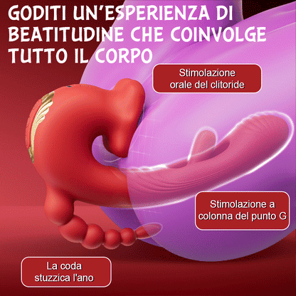 Little Angel - 9 frequenze mordono, vibrano, colpiscono, stimolano il clitoride, la vagina e l'ano contemporaneamente