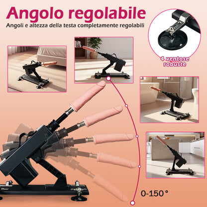Azax - Piacere estremo con la macchina del sesso più apprezzata - 7 accessori, spinta automatica, amore anale