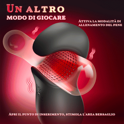 Enchantment - 9 Vibrazioni  4 Aspirazioni  Suzione con Clamping  Simulatore Orale per Uomini