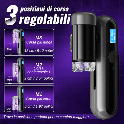 Nex - Masturbatore interattivo controllato tramite App, 10 modalità di vibrazione e 10 modalità di movimento, avvolgimento stretto a 360°