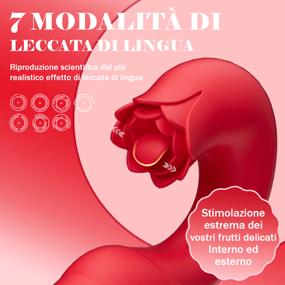 Tina - Vibratore Femminile con 7 Frequenze di Vibrazione, Oscillazione e Leccata di Lingua