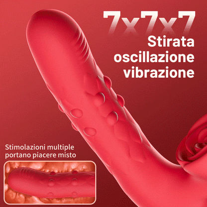 Acmejoy - 7 vibratore G -spot stimolante con clitoride rosa che spinge