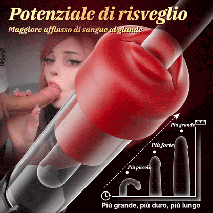 Red Fury Armour - Pompa per pene con tecnologia di aspirazione a 9 livelli, bocca rossa e tunnel testurizzato