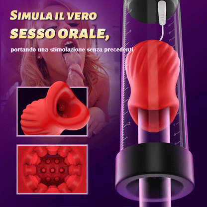 Potente pompa per il pene, aspirazione a 5 frequenze, vibrazione a 7 frequenze, con 2 preservativi
