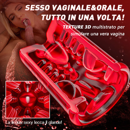 Terminator - Sesso orale x vaginale! 9 Rotazione di allungamento 9 Succhiamento con impugnatura Masturbatore maschile