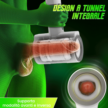 Raiden - Dispositivo di masturbazione per pompini a doppia testa 7 vibrazioni 5 rotazione telescopica manuale