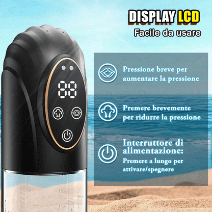 【Pompa Master】Pompa a vuoto impermeabile IPX7, 7 modalità, ricaricabile, con 2 anelli in silicone.