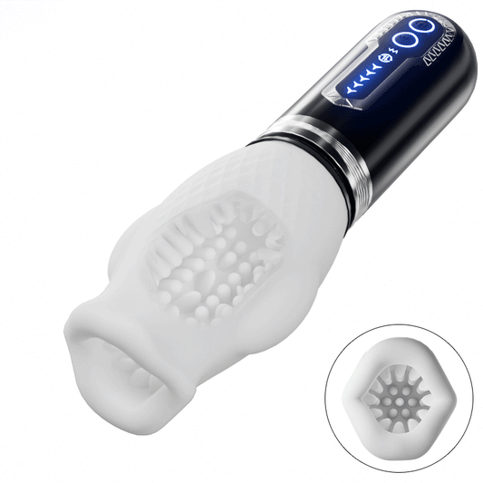 Tornado 3.0 - Masturbatore analogico per sesso orale a doppio motore 7 vibrazioni 5 retrazioni 5 rotazioni