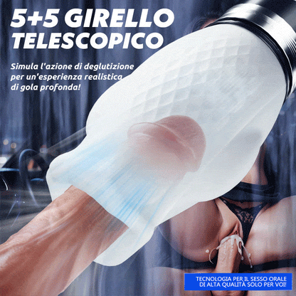 Tornado 3.0 - Masturbatore analogico per sesso orale a doppio motore 7 vibrazioni 5 retrazioni 5 rotazioni