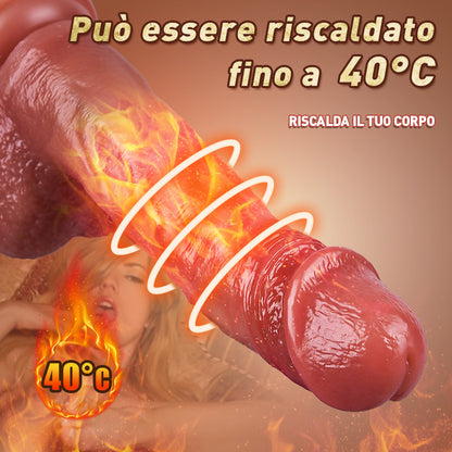 Dunk - Fallo elettrico vibrante, telescopico, impermeabile, a 10 frequenze, con ventosa, riscaldato