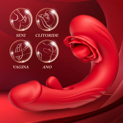 Papaver rhoeas—— Vibratore punto G tre in uno a 10 frequenze di rotazione + vibrazione + schiaffi