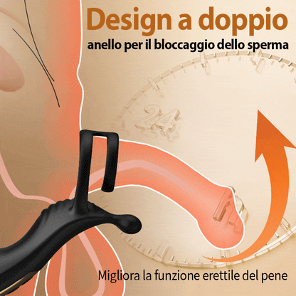 Cyclone - Massaggiatore prostatico con doppi anelli per un'esperienza di erezione migliorata