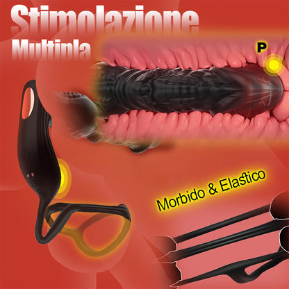 Leonidas - Massaggiatore prostatico 6 in 1 a spinta rapida con telecomando e APP