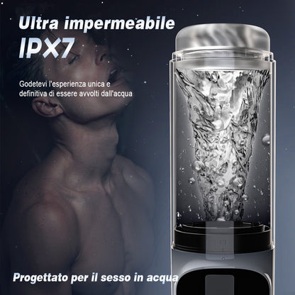 Vortex - 7 Sucking Dual-Temperature SPA Boner Enlarger 7 Rotating 360° Massage Masturbator