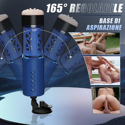 Bluesea 6 Masturbatore a rotazione con spinta bidirezionale con base di aspirazione