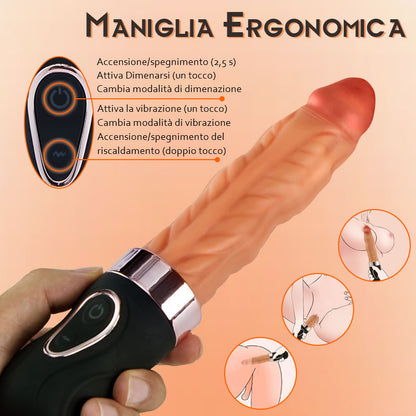 Riley Dildo Realistico 7 Peristalsi e 9  vibrazione 38° Riscaldamento  24.5 CM