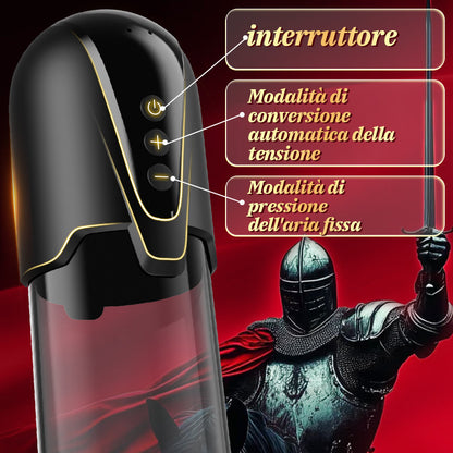 Red Fury Armour - Pompa per pene con tecnologia di aspirazione a 9 livelli, bocca rossa e tunnel testurizzato