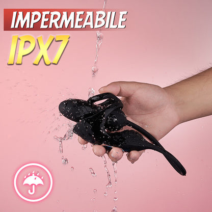 Massaggiatore prostatico con 9 livelli di vibrazione e stimolatore testicolare e anello fallico