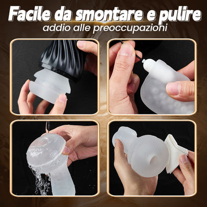 Gasvortex - Modalità di suzione e vibrazione a 7 frequenze, involucro torsionabile, masturbatore maschile