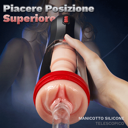 ROKA - Masturbatore maschile con 5 modalità di spinta, 10 vibrazioni, funzione di aspirazione e boost one-touch per una stimolazione progressiva