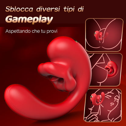 Little Rose - Vibratore femminile in materiale ultra morbido, morso a 10 frequenze, vibrazione a 10 frequenze