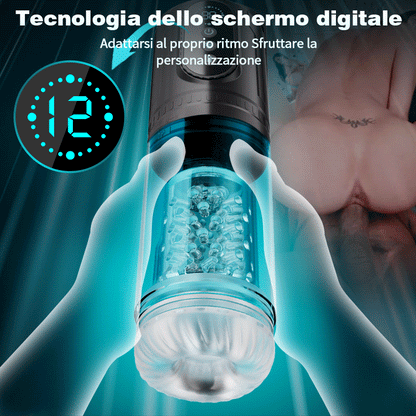 Hunter- Masturbatore 9 spinte e giri 9 aspirazioni Perfetto per le taglie forti