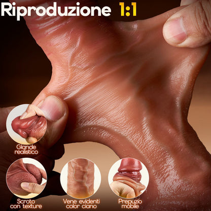 Overlord – Prepuzio mobile, pelle scorrevole, dildo realistico con modalità di spinta e riscaldamento, TrueTouch-H