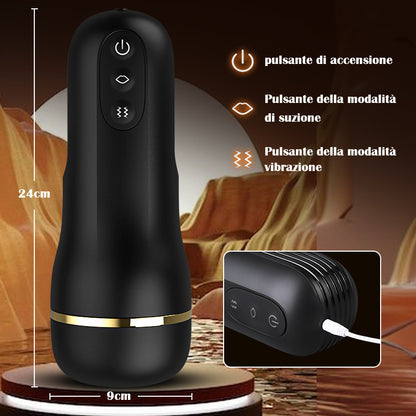 Captain - 5 Succhiare 10 coppe vibranti per la masturbazione maschile con ingresso di vagina simulato