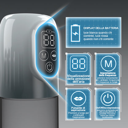 Moss - Pompa per pene a vuoto 4 IN 1 con molteplici modalità di allenamento per la stagione di allenamento