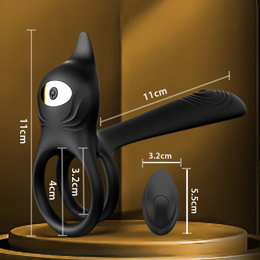 Vibratore 3 in 1 con anello per il pene, stimolatore del punto G e del clitoride con 10 vibrazioni, vibratore per coppie con erezione