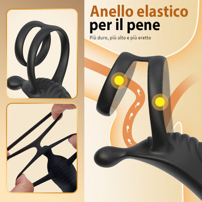 Cyclone - Massaggiatore prostatico con doppi anelli per un'esperienza di erezione migliorata