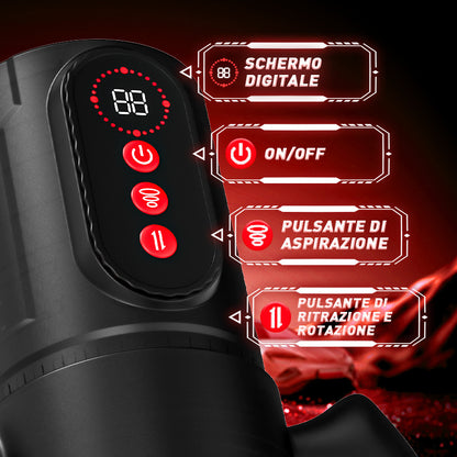 Terminator - Sesso orale x vaginale! 9 Rotazione di allungamento 9 Succhiamento con impugnatura Masturbatore maschile