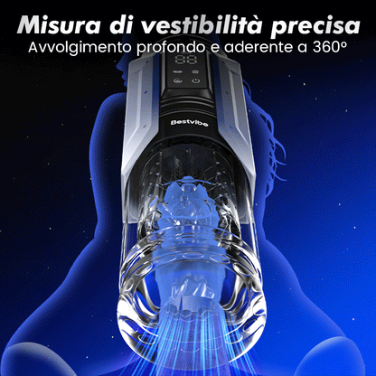 King‑Masturbatore controllato da app con potente aspirazione, avvolgimento profondo e stretto a 360°, facile da pulire